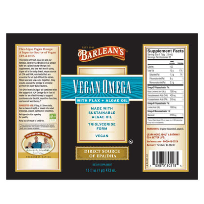 liquid Vegan Omega3 full label