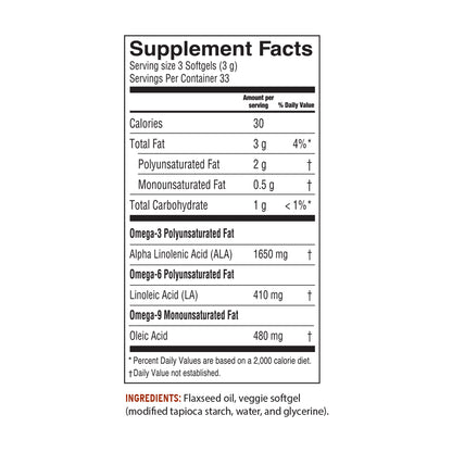 Fresh Flax Oil Vegan Omega-3 Softgels