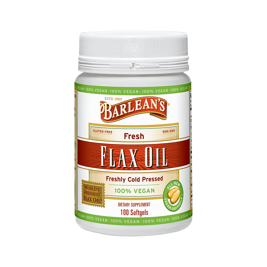 Fresh Flax Oil Vegan Softgels by Barlean’s - Plant-Based Omega-3 Supplement