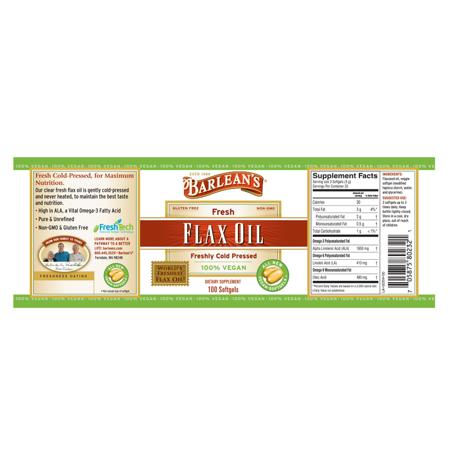 
                                
                                    Fresh Flax Oil Vegan Softgels
                                
                            