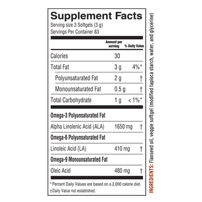 Fresh Flax Oil Vegan Omega-3 Softgels
