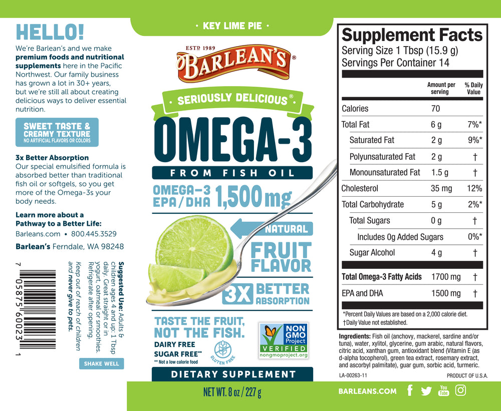 
                                
                                    Key Lime Pie Fish Oil
                                
                            