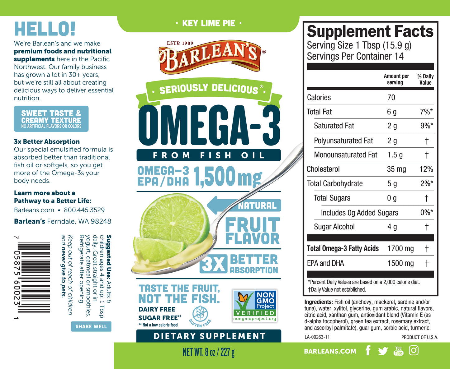 
                                
                                    Key Lime Pie Fish Oil
                                
                            