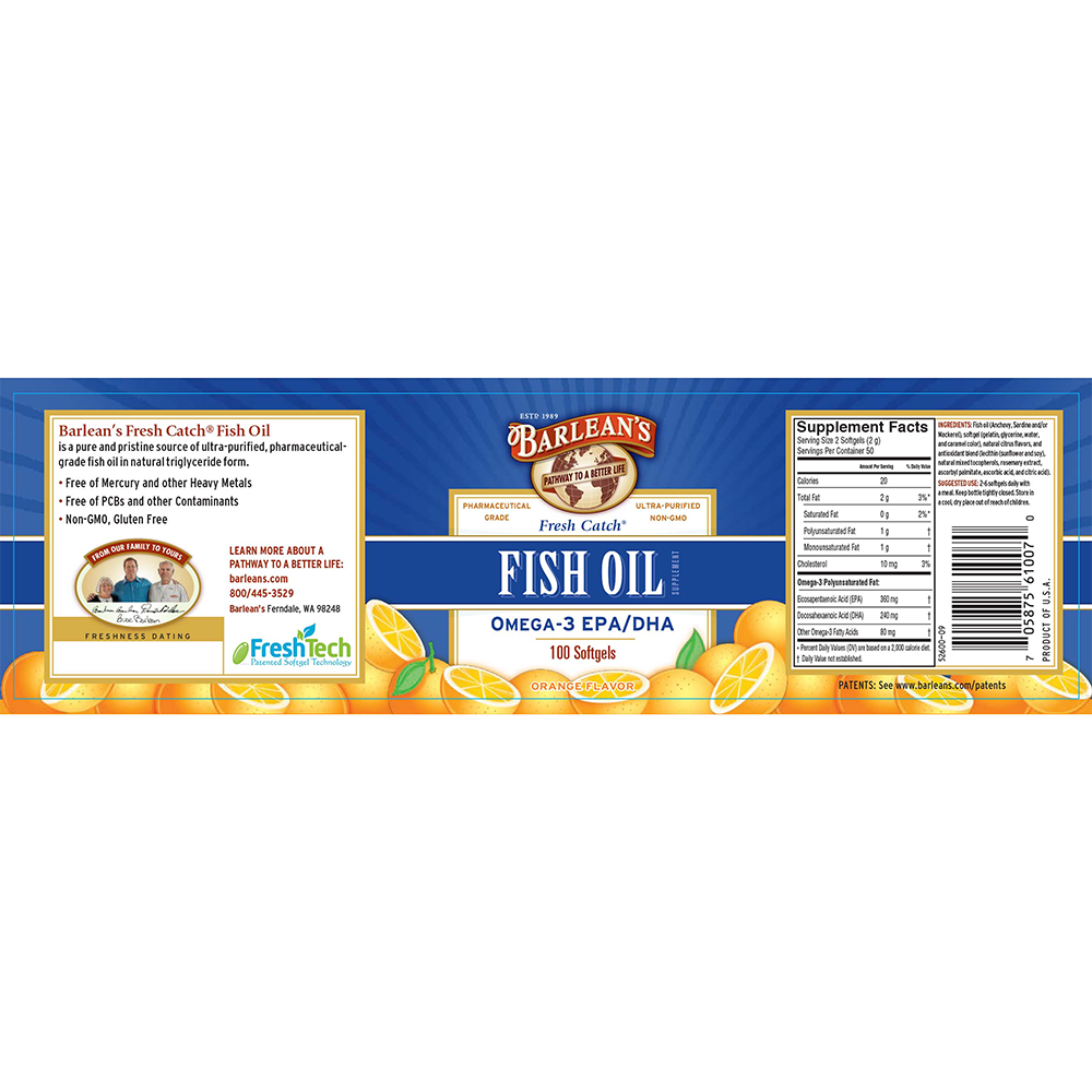 
                                
                                    Fresh Catch® Fish Oil Softgels  - Orange Flavor
                                
                            