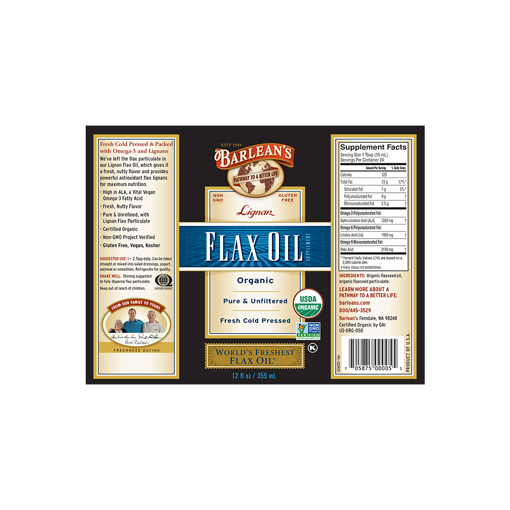 
                                
                                    Organic Lignan Flax Oil
                                
                            