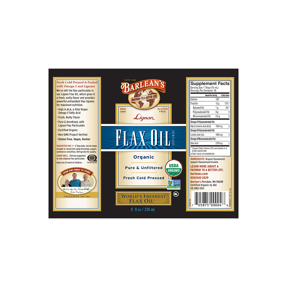 
                                
                                    Organic Lignan Flax Oil
                                
                            