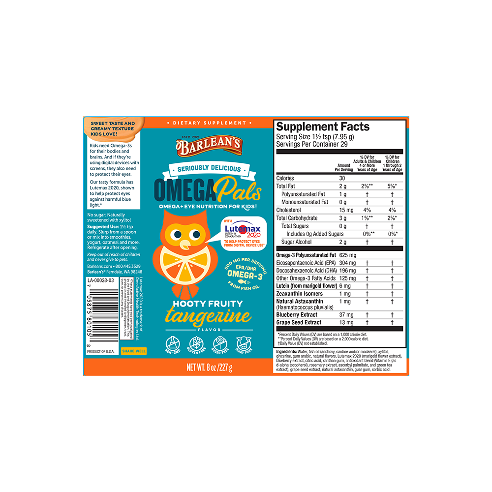 Hooty Fruity Tangerine Fish Oil + Eye Nutrition
