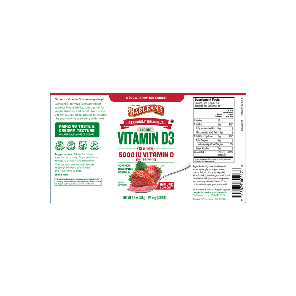 Vitamin D3 Strawberry Milkshake