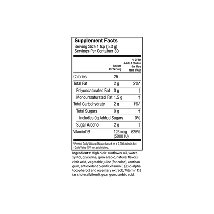Vitamin D3 – Strawberry Milkshake supplement facts